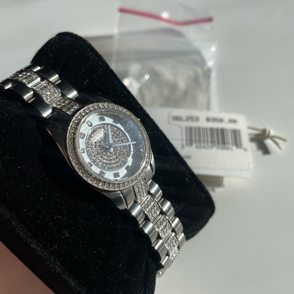Bulova Women's Swarovski Crystal Stainless Steel Quartz Watch